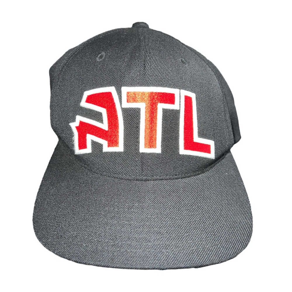 🟣 Mitchell & Ness Atlanta Hawks Logo Black 2T Adjustable Snapback Hat Cap🦎🌵